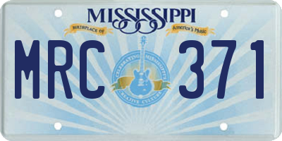 MS license plate MRC371