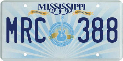 MS license plate MRC388
