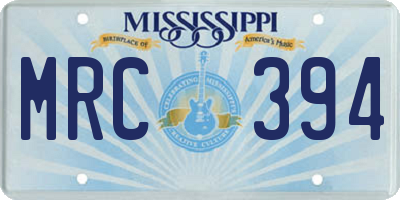 MS license plate MRC394