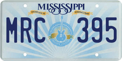 MS license plate MRC395
