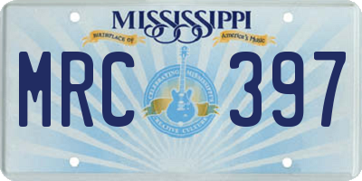MS license plate MRC397