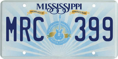 MS license plate MRC399