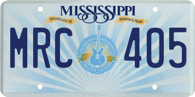MS license plate MRC405