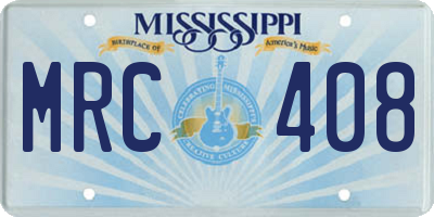 MS license plate MRC408