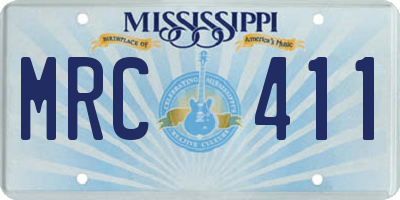 MS license plate MRC411