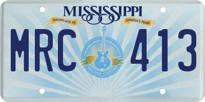 MS license plate MRC413