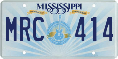 MS license plate MRC414