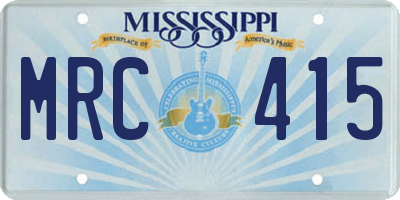MS license plate MRC415