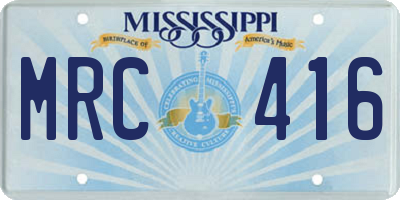 MS license plate MRC416
