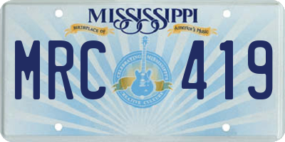 MS license plate MRC419