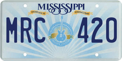MS license plate MRC420
