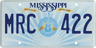 MS license plate MRC422