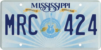 MS license plate MRC424