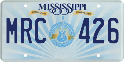 MS license plate MRC426