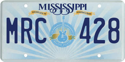 MS license plate MRC428