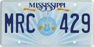 MS license plate MRC429