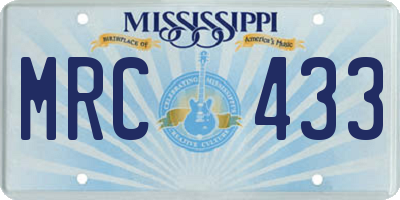MS license plate MRC433