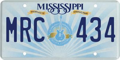 MS license plate MRC434