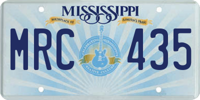 MS license plate MRC435