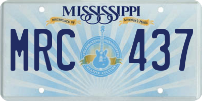 MS license plate MRC437