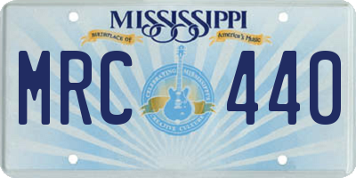 MS license plate MRC440