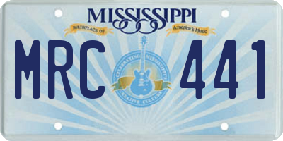 MS license plate MRC441