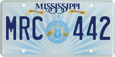 MS license plate MRC442
