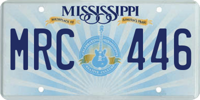 MS license plate MRC446