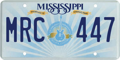 MS license plate MRC447