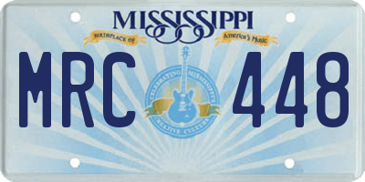MS license plate MRC448