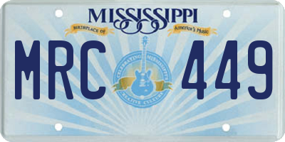 MS license plate MRC449