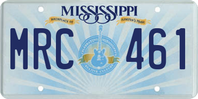 MS license plate MRC461
