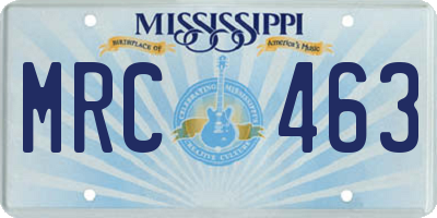 MS license plate MRC463