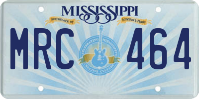 MS license plate MRC464