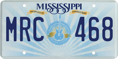 MS license plate MRC468
