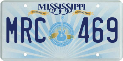MS license plate MRC469