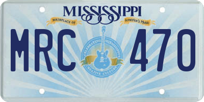 MS license plate MRC470