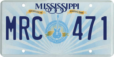 MS license plate MRC471