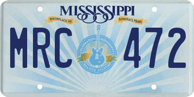 MS license plate MRC472