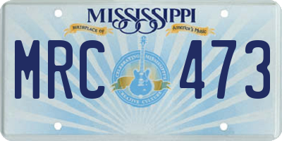 MS license plate MRC473
