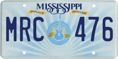 MS license plate MRC476