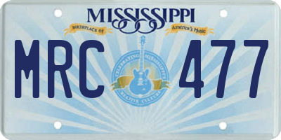 MS license plate MRC477