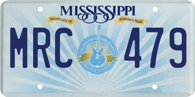 MS license plate MRC479