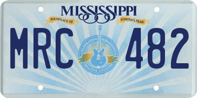 MS license plate MRC482