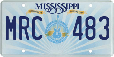 MS license plate MRC483