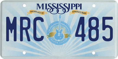 MS license plate MRC485