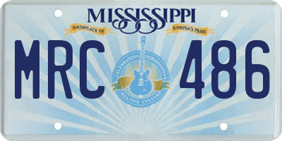 MS license plate MRC486