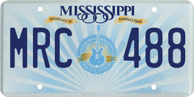 MS license plate MRC488