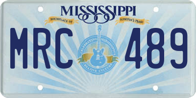 MS license plate MRC489