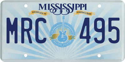 MS license plate MRC495